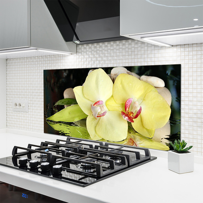 Kitchen Splashback Petal floral green