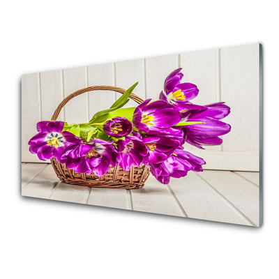 Kitchen Splashback Flowers floral pink