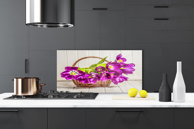 Kitchen Splashback Flowers floral pink