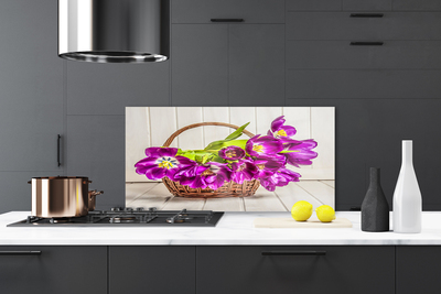 Kitchen Splashback Flowers floral pink