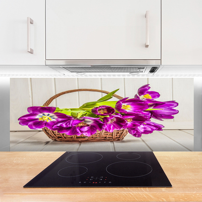 Kitchen Splashback Flowers floral pink