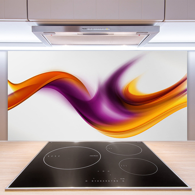 Kitchen Splashback Abstract art grey green red