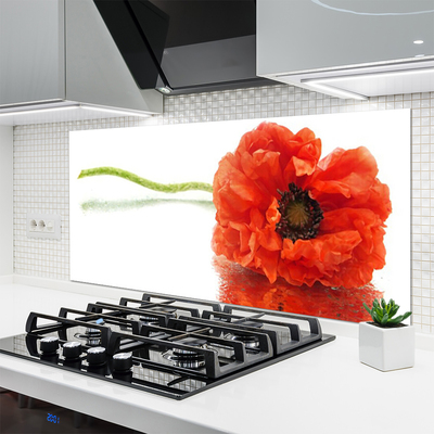 Kitchen Splashback Flower floral red