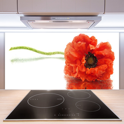 Kitchen Splashback Flower floral red