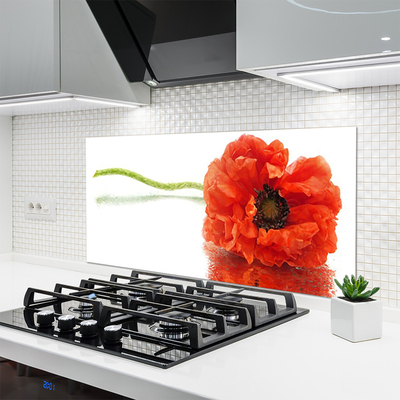 Kitchen Splashback Flower floral red