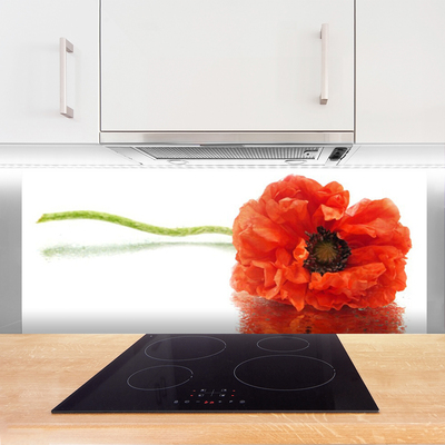 Kitchen Splashback Flower floral red