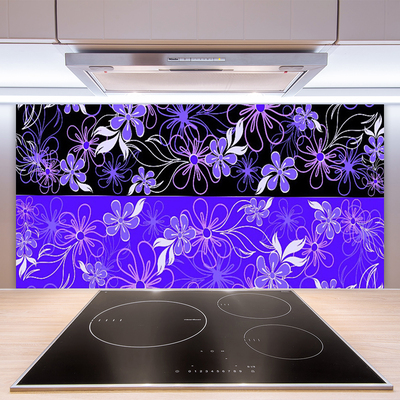 Kitchen Splashback Abstraction art black pink white