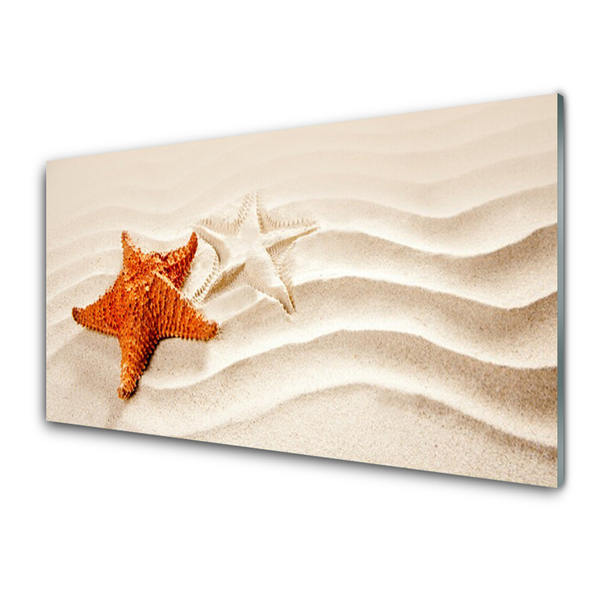 Kitchen Splashback Starfish sand art orange white brown