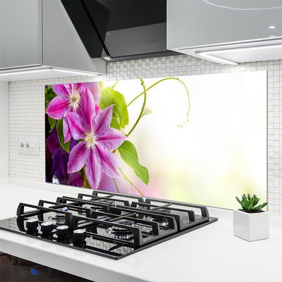 Kitchen Splashback Flowers floral pink