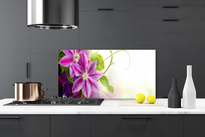 Kitchen Splashback Flowers floral pink