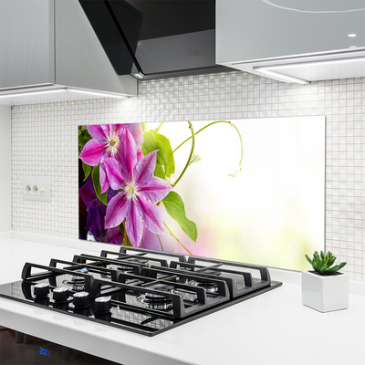 Kitchen Splashback Flowers floral pink