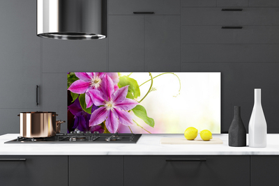 Kitchen Splashback Flowers floral pink