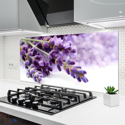 Kitchen Splashback Flowers floral purple