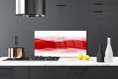 Kitchen Splashback Abstract art red orange white