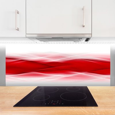 Kitchen Splashback Abstract art red orange white