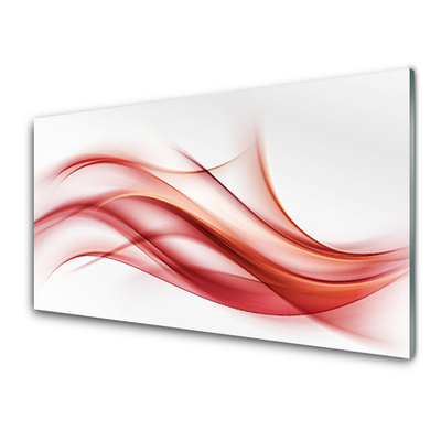 Kitchen Splashback Abstract art orange white