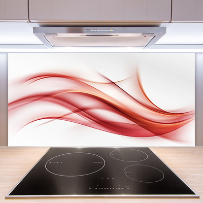 Kitchen Splashback Abstract art orange white