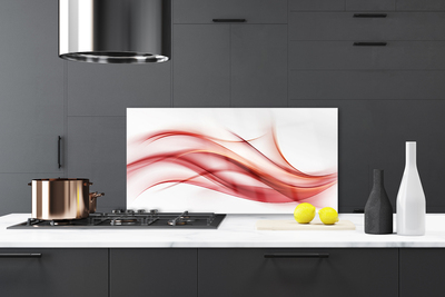 Kitchen Splashback Abstract art orange white