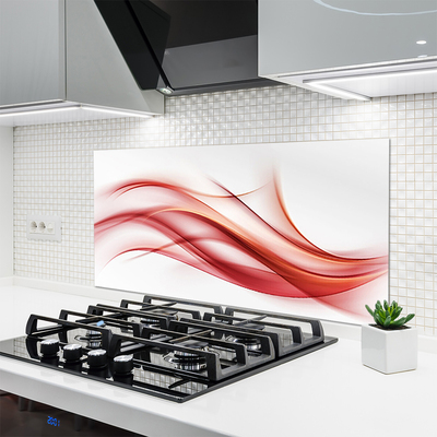 Kitchen Splashback Abstract art orange white