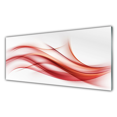 Kitchen Splashback Abstract art orange white