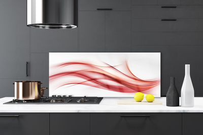 Kitchen Splashback Abstract art orange white