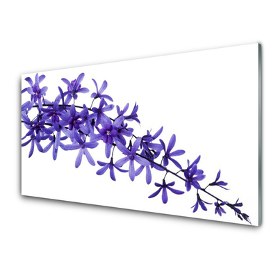 Kitchen Splashback Flowers floral purple