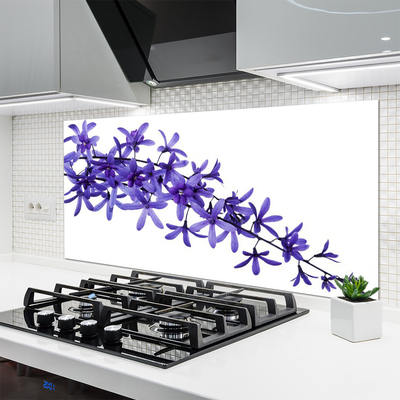 Kitchen Splashback Flowers floral purple