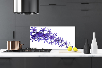 Kitchen Splashback Flowers floral purple