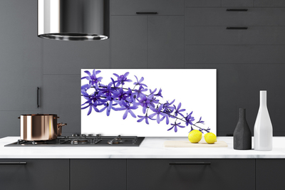 Kitchen Splashback Flowers floral purple