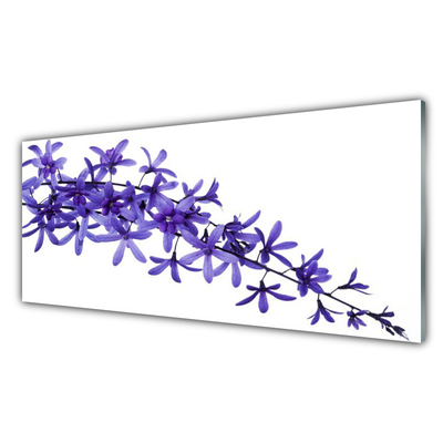 Kitchen Splashback Flowers floral purple