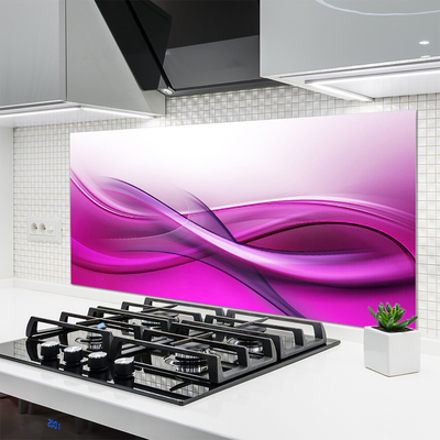 Kitchen Splashback Abstract art pink white grey