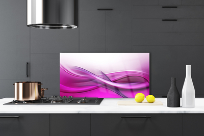 Kitchen Splashback Abstract art pink white grey