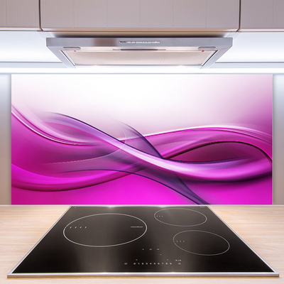 Kitchen Splashback Abstract art pink white grey