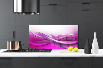 Kitchen Splashback Abstract art pink white grey