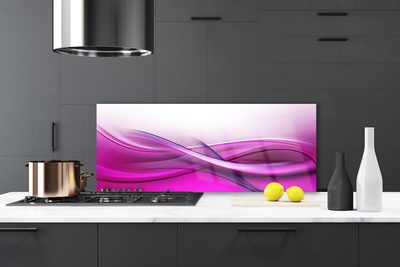 Kitchen Splashback Abstract art pink white grey