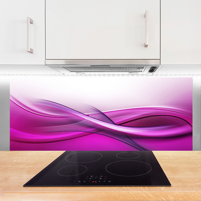 Kitchen Splashback Abstract art pink white grey