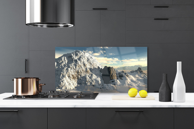 Kitchen Splashback Mountains landscape grey white