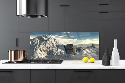 Kitchen Splashback Mountains landscape grey white