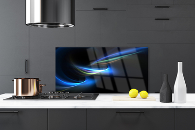 Kitchen Splashback Abstraction art black blue