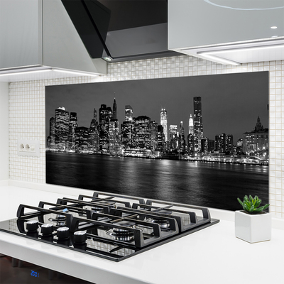 Kitchen Splashback City houses grey