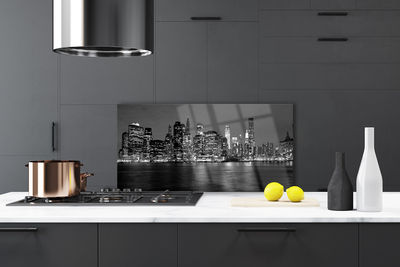 Kitchen Splashback City houses grey