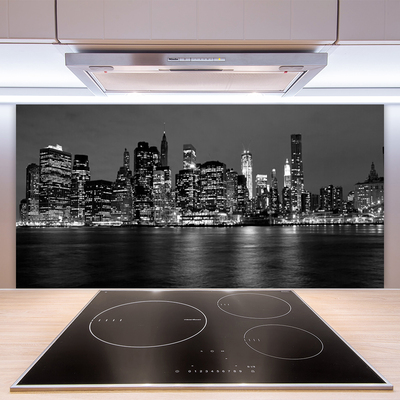 Kitchen Splashback City houses grey