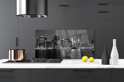 Kitchen Splashback City houses grey