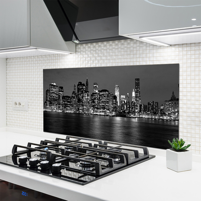 Kitchen Splashback City houses grey