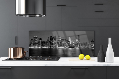 Kitchen Splashback City houses grey