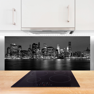 Kitchen Splashback City houses grey