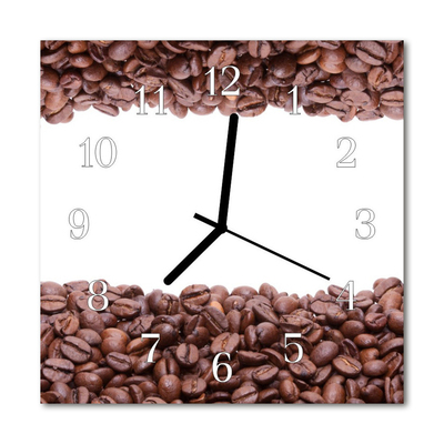 Glass Kitchen Clock Coffee beans kitchen brown