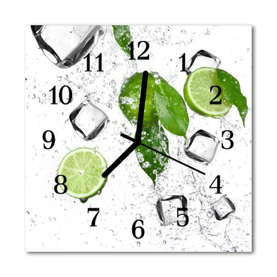 Glass Kitchen Clock Lime kitchen green