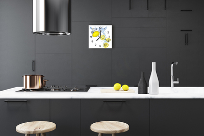 Glass Kitchen Clock Lemons kitchen yellow