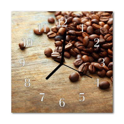 Glass Kitchen Clock Coffee beans kitchen brown